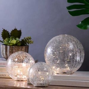 Crackle glass globes